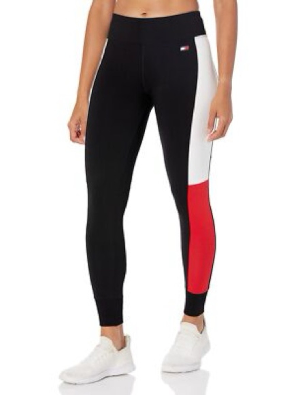 Tommy Hilfiger Navy White and Red Colorblock High-Waist Leggings